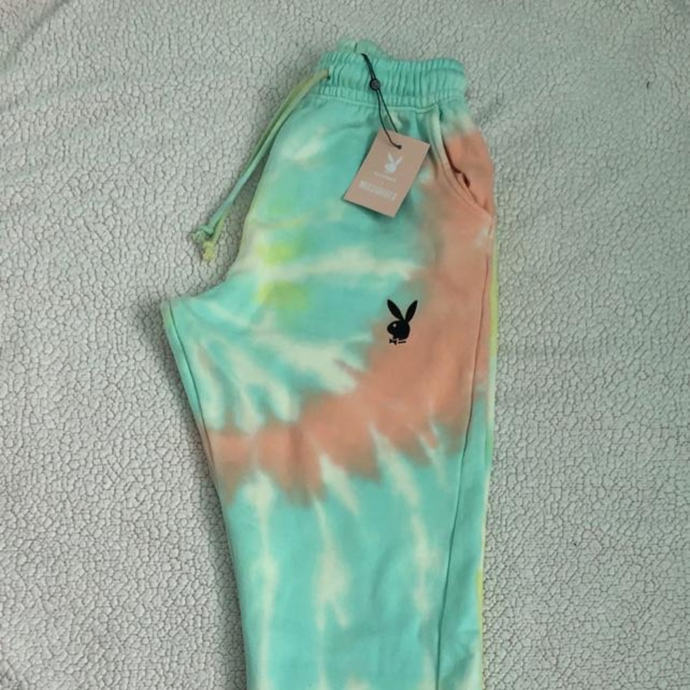 Playboyxmissguided pastel tie dye joggers